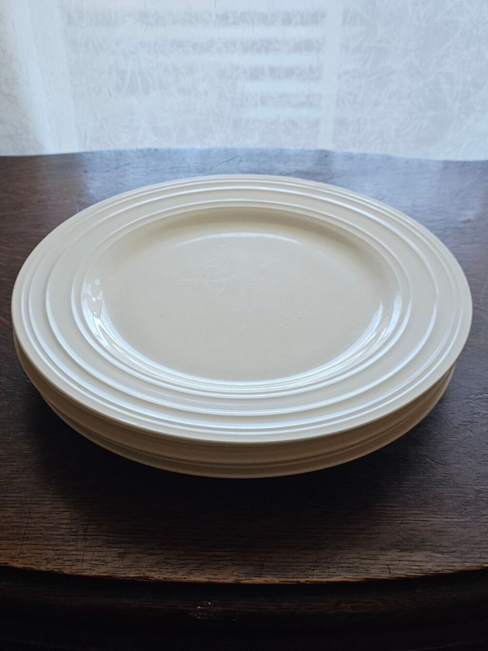 5 Mikasa Swirl Salad Plates 9" Luncheon Dishware White Bone China Ribbed - Picture 2 of 6